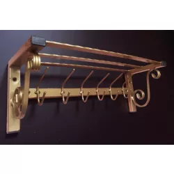 Wieszak z półką na ubrania, metaloplastyka, ręczna robota z polskiej stali